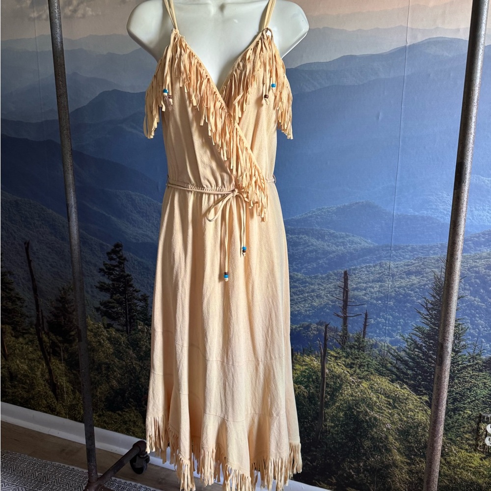 Vintage MARY MARTIN RAINBOW OF CALIFORNIA Indian fringe dress